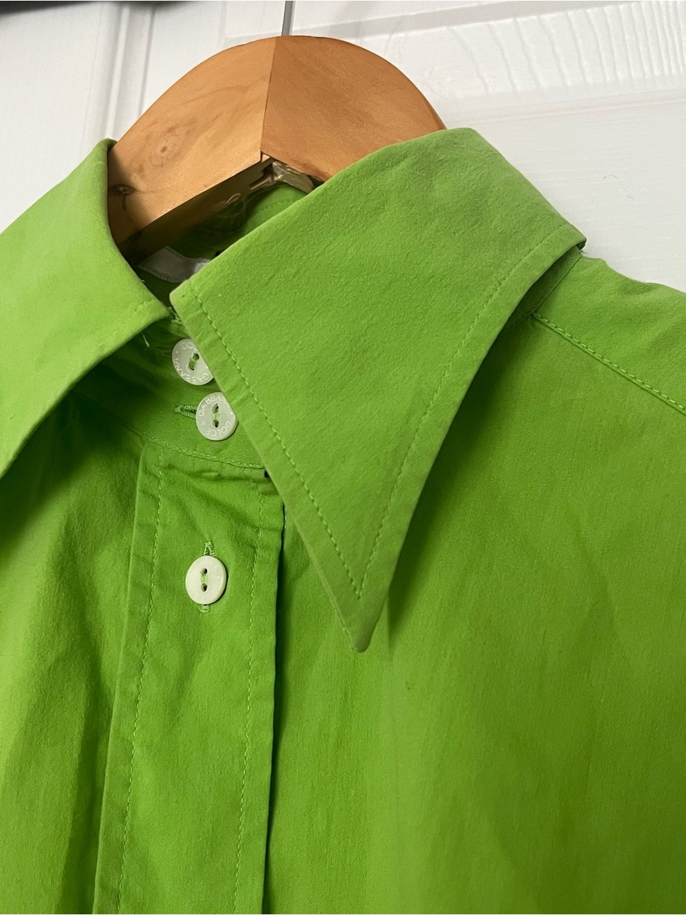 Dolce & Gabbana Lime Green Button-Down Cotton Shirt - Picture 4 of 15
